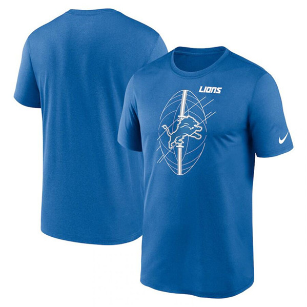 Men's Detroit Lions Blue Legend Icon Performance T-Shirt - Click Image to Close